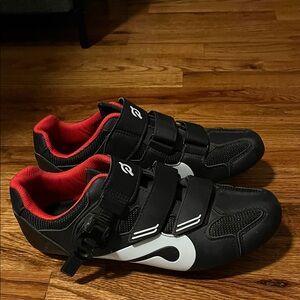 Peloton Black and Red Cycling Shoes